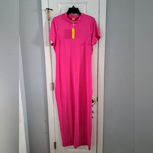 Rainbow Daisy Hot Pink Maxi Dress